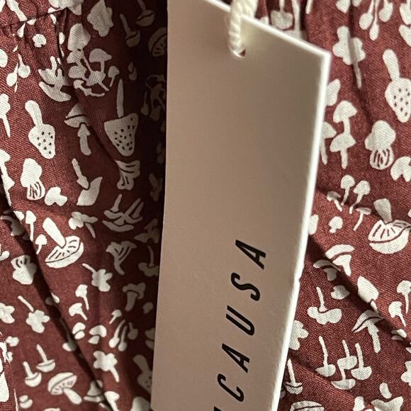 LACAUSA Playa Mini Dress in Cocoa Magic Mushroom Size M NWT - Picture 9 of 11